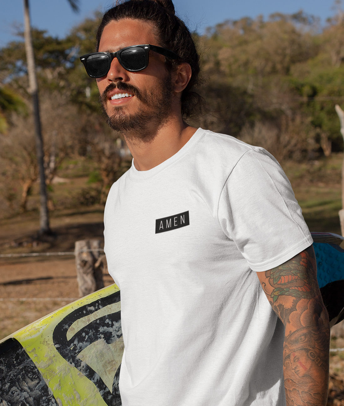 Amen Logo Weiß  - Herren Shirt