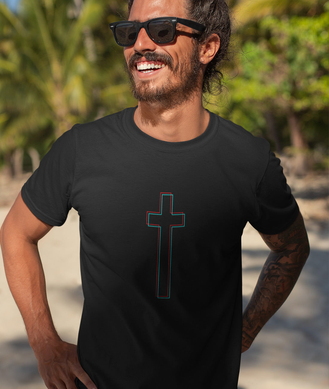 Kreuz in Farbe  - Herren Shirt