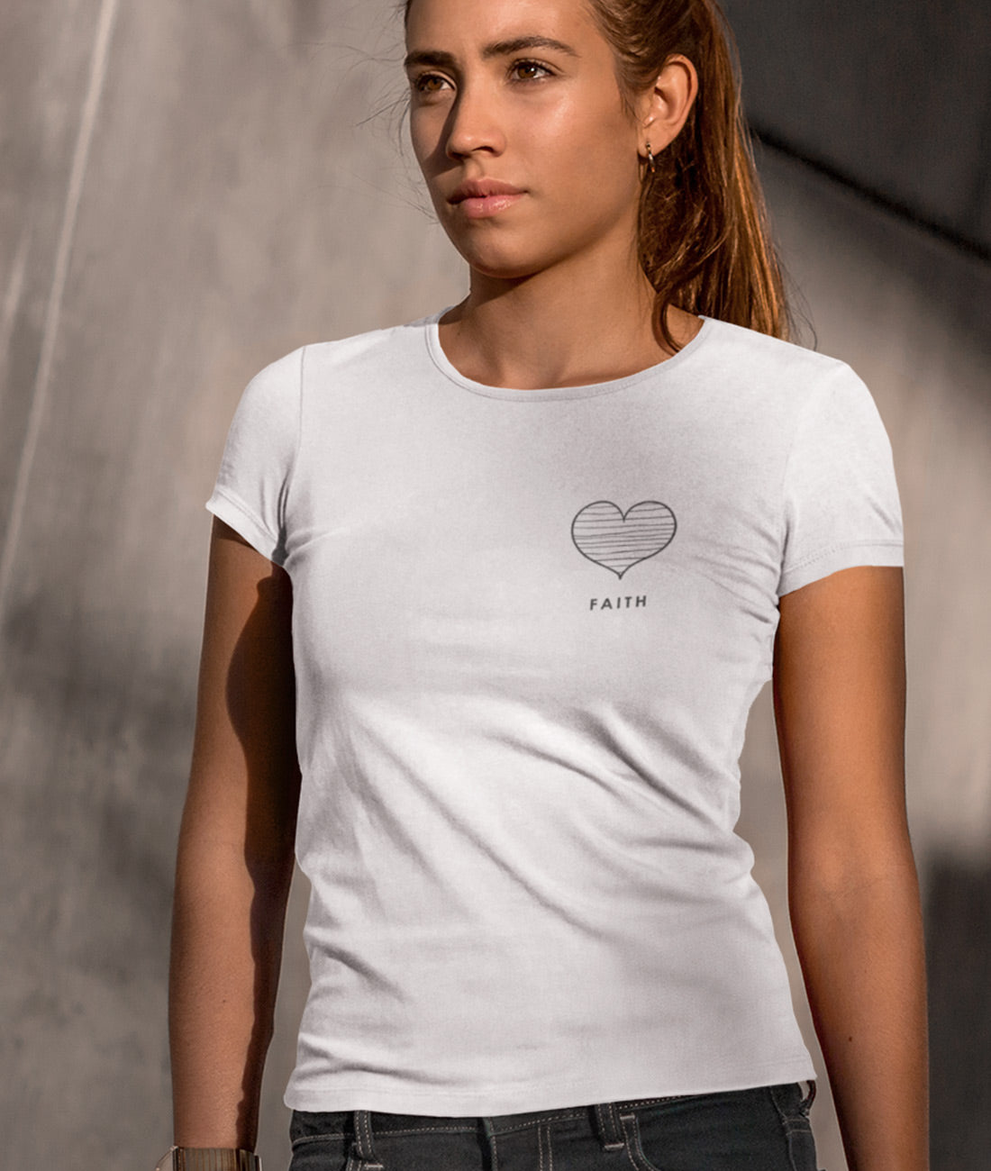 Heart based on Faith  - Damen Premium Organic Shirt