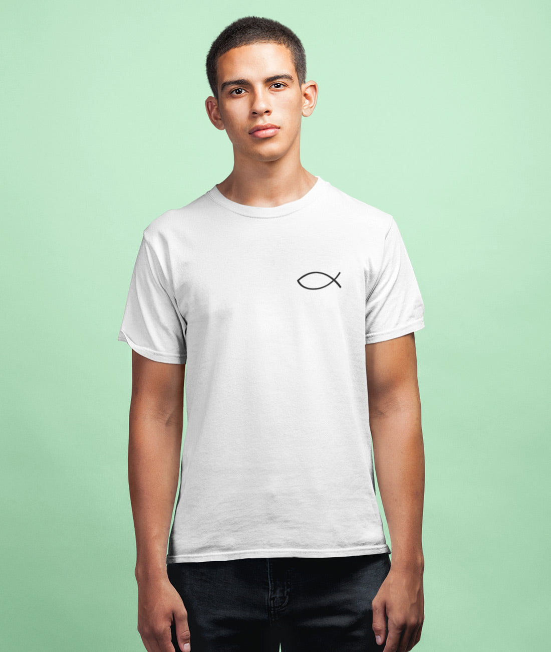 Christlicher Fisch Schwarz  - Herren Shirt