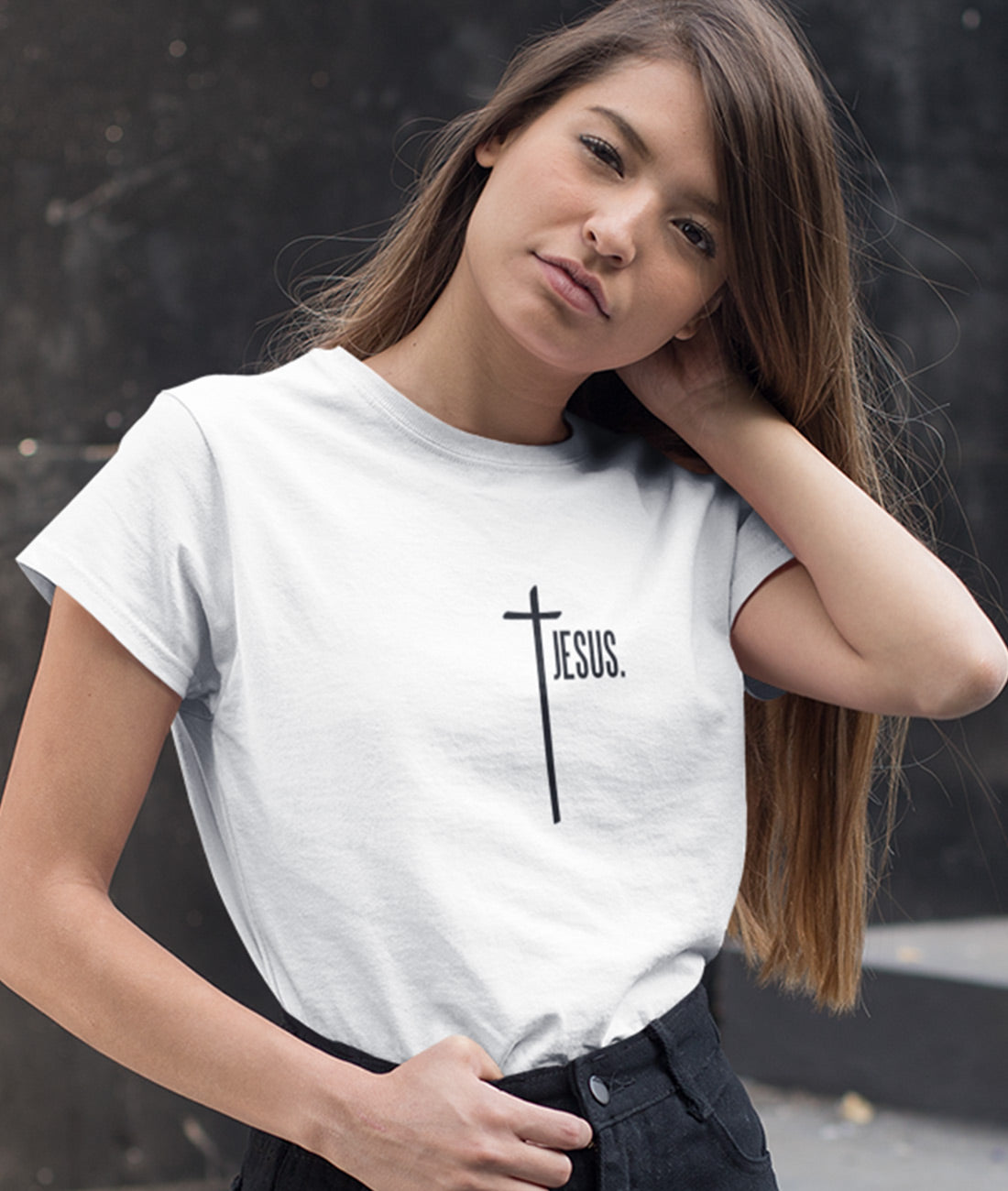 Kreuz Jesus - Damen Premium Organic Shirt