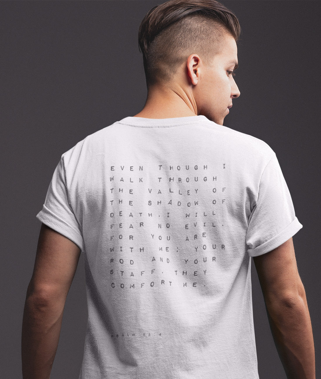 Psalm 23 Englisch Rückseite Weiß  - Herren Shirt