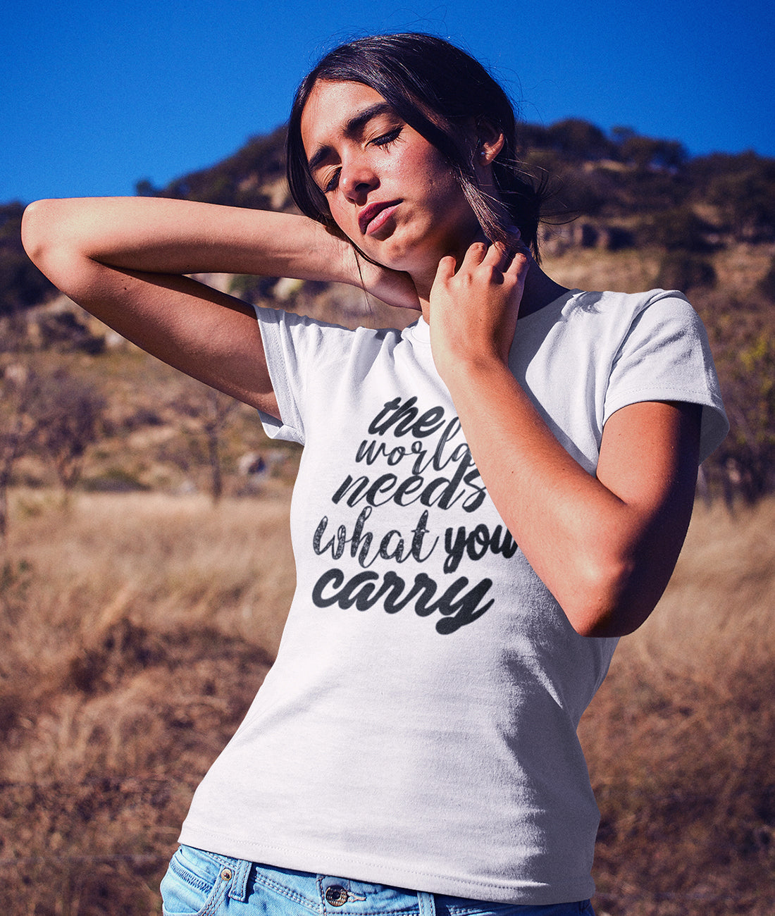 The World Needs What You Carry  - Damen Premium Organic Shirt